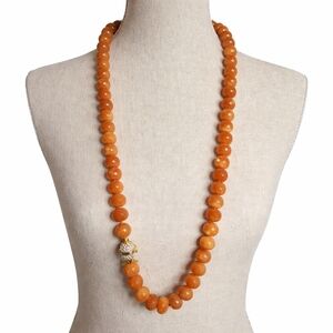 Chunky Orange Agate Stone Necklace Alicia Large Faceted Statement